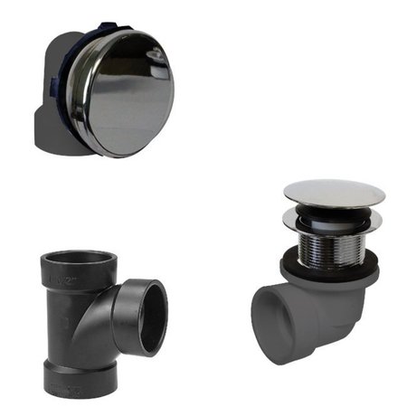 WESTBRASS Illusionary Overflow, Sch. 40 ABS Plumbers Pack W/ Tip Toe Bath Drain in Polished Brass D593ARK-01
